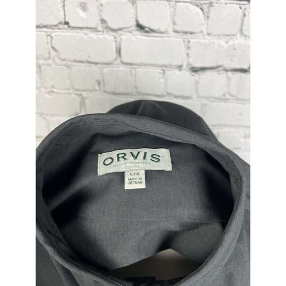 Orvis Tech Shirt Men Large Short Sleeve Black 100%Polyester Double Chest Pockets - Picture 7 of 8